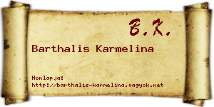 Barthalis Karmelina névjegykártya